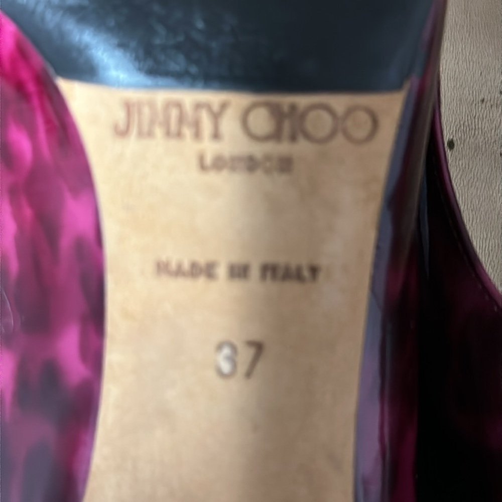 Jimmy Choo red and black Women's Shoes size 37. One small mark on one heel - Picture 7 of 8